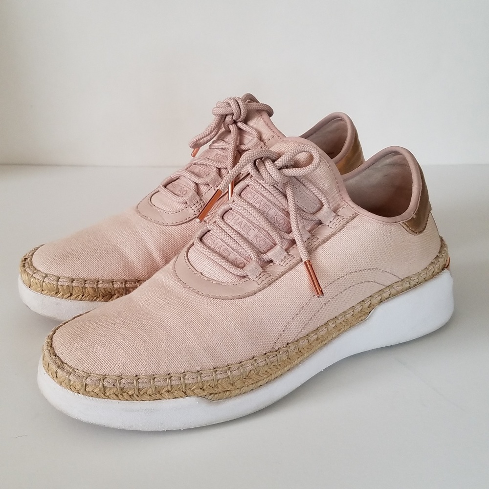 SOLD MICHAEL Michael Kors Soft Pink / Rose Gold Finch Espadrille Sneakers